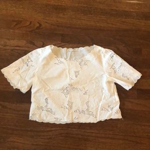 Cropped Zara eyelet lace top